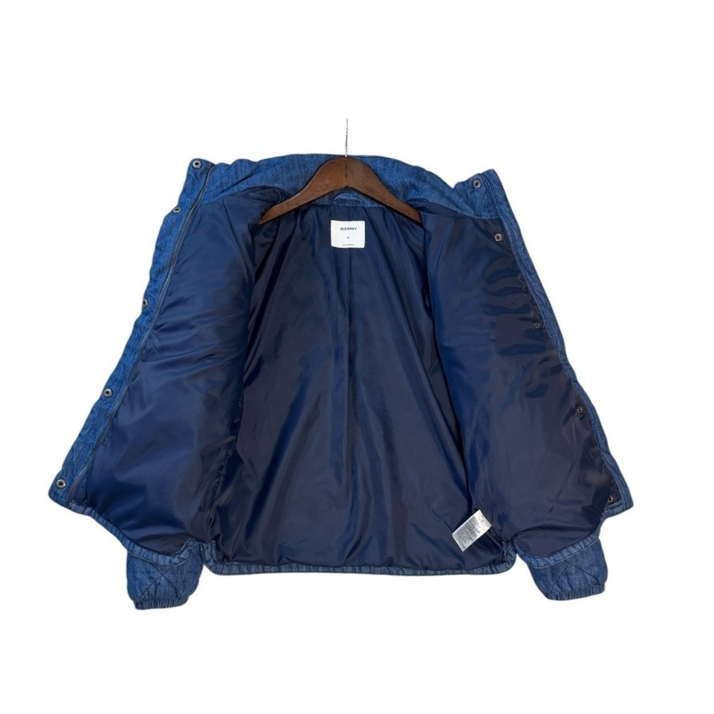 Old Navy Womens Quilted Chambray Jacket XS Blue Lightweight‎ Puffer Casual - Picture 8 of 11